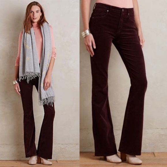Anthro Citiz of Hum. Fleetwood Velvet Flares - Picture 1 of 5